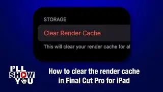 Free up storage space in Final Cut Pro for iPad | How to clear the render cache