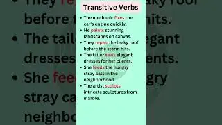 How to use Transitive Verbs in English Sentences #grammar #shorts
