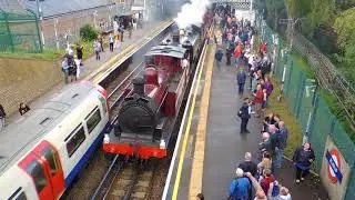 Ruislip  Station  on  the  London  Underground  with  a  Steam  Train.