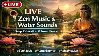 🔴 LIVE: Calming Zen Music with Flowing Water #MeditationMusic #StressRelief #NatureSounds