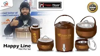 Happyline Hotpot Set 5pcs Gift Pack | Cooler, Thermos & 3 Hotpots with Glass Lids #shoppingzonespk
