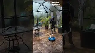 Paver Lanai & Screen Enclosure Cleaning | Gray Hawk Bradenton, FL | Soft Wash Results! #shorts