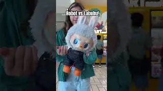 Robot Arm vs Pop Mart Labubu! 🐰🤖🎯#labubu #popmart #blowup
