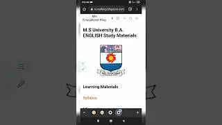 M.S University B.A. English Study Materials