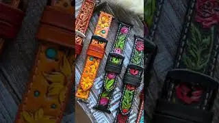 Meet the  Floral Tooled Leather Apple Watch Band #handmadecraft #applewatchband #shorts