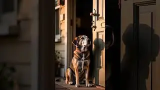 Loyal Old Dog Waiting by the Door 🐶❤️ #cute #dog