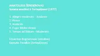 Anatolijus &Scaron;enderovas - Sonate for violin and piano