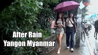 After Rain Hledan Street View   Yangon Myanmar