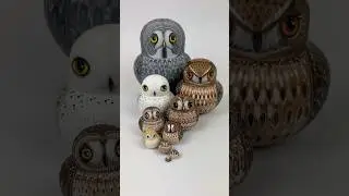 Opening a set of 10 owl nesting dolls 🦉(with an egg in a nest as the tiniest) #owls #nestingdolls