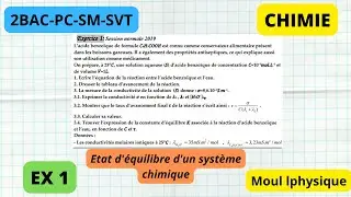 État d'equilibre d'un systeme chimique (2BAC PC SM SVT STE STM) Exercice 1