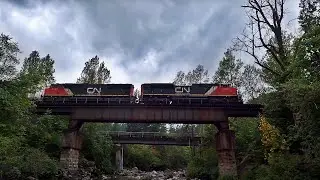 TRAINS on the CP Cascade Sub, 3 Locations, Featuring CN EMD SD70M-2 K5LLA Horn