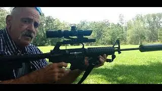 Colt AR-15 Sporter II. pre-ban AR-15 carbine. with 22LR subcaliber bolt. anti-noise collector.
