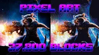 Guardians of the Galaxy - Rocket Raccoon // 37.800 blocks // Speed art // Minecraft
