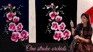 How to paint orchid for beginners | simple and easy floral painting one stroke step by step