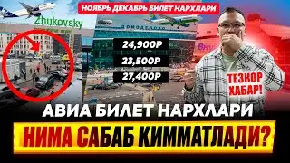 АВИА БИЛЕТ НАРХЛАРИ НИМА САБАБ КИММАТЛАДИ? НОЯБРЬ,ДЕКАБРЬ 25500₽ 35000₽ 37000₽ @TOMOSHATVN1 