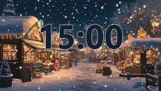 15-Minute Christmas Countdown Timer 🎄 | Festive Music & Alarm
