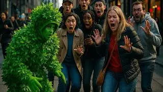 Pretty Police Officer Screamed so Loudly!! }&bull;{She peed her pants!?} So scared |8| Bushman pranks