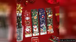 12pcs Christmas Cute Cartoon Pencils 2B Wood Pencils with Eraser Top Safe Non-toxic School Supplies