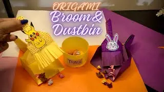 Easy Origami Paper Broom And Dustbin | Easy #diy  #art and #craft #papercraft | @MyCrafterDiary