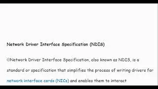 What is Network Driver Interface Specification? Network Driver Interface Specification explained