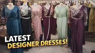 Latest Designer Saree Gowns Collection 😍 | Wholesale Market Tour
