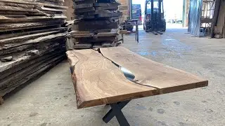 Modern luxury wood desk Table by Earthy Timber. Innovative furniture designer maker