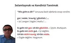 Almanca A1 Başlangıç Seviyesi - 1. Bölüm 1. Ders: Selamlaşmak ve Kendinizi Tanıtmak