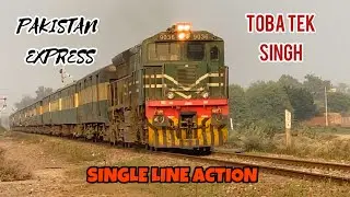 Pakistan Express on Khanewal Wazirabad Branch Line | Toba Tek Singh | Single Line Action | Pak Rail.