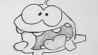 How to draw Cut the Rope Om nom 1