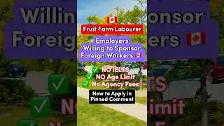 🇨🇦 Fruit Farm Labourers LMIA Employer Willing to Sponsor Foreign Workers