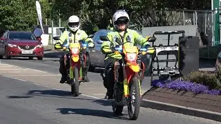 Thames Valley Police Traffic officers responding on Honda off road dirt bikes during Royal Ascot!