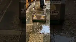 Heavy duty SCRUBBING this filthy Slate stone floor