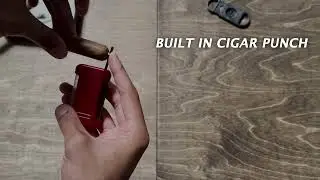 Visol Vinson Flat Torch Flame Lighter with Cigar Punch