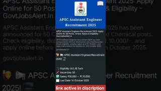 APSC Assistant Engineer recruitment 😎👆|#shorts #viralshorts #shortvideo
