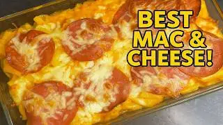 Best Pepperoni Mac and Cheese Recipe | Cheesy Pasta Bake at Home | FeastyEatz