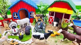 122 Minutes Satisfying Build a Cow, Pig, Chicken Farm Diorama | Barnyard for Animals | Cattle Farm