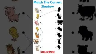 Animal Shadow Match Challenge: Can You Identify the Correct Shadows? #find #guess #riddle#shorts