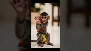 Baby monkey so cute cute cute  #funnyanimals #funnymonkey #entertaininganimals