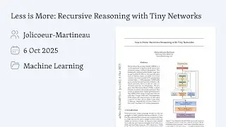 Less is More: Recursive Reasoning with Tiny Networks