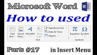 How to use Text Group and Symbols Group in ms word 2016. Insert Menu Class 8 in Urdu/Hindi #17