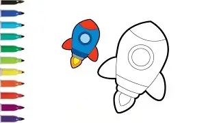  How To Draw A Rocket Learn step by step Drawing Easy simple colouring Art drawing for kids 