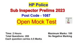 HP Sub Inspector Mock Test