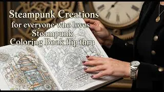 Steampunk Creations for everyone who love steampunk coloring book flip thru #coloringbook #steampunk