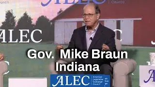 Indiana Governor Mike Braun adresses American Legislative Exchange Council's 2025 Annual Meeting