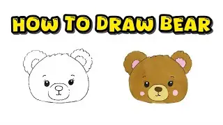 How to Draw a Cute Bear Head &ndash; Simple and Quick Art Tutorial with Colors