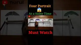 American artist challenge Indian artist | Four Portrait at a Same Time 😍#shorts720p
