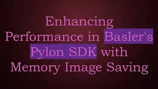 Enhancing Performance in Basler's Pylon SDK with Memory Image Saving