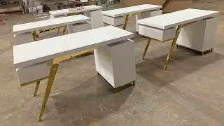 White Corian office desk simple design home office table
