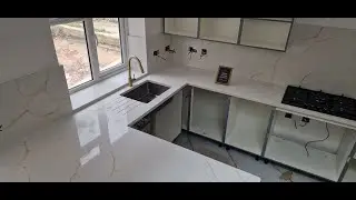 Gold Riviera Quartz Worktops Installed in Kitchen By @londonkitchenworktops