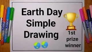 How to draw Earth Day Poster Drawing 🌎 / Save earth project chart making ideas / Easy way